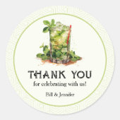 Waterverf Mint Julep Derby Ronde Sticker (Voorkant)