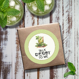 Waterverf Mint Julep Derby Ronde Sticker