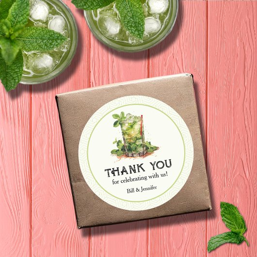 Waterverf Mint Julep Derby Ronde Sticker