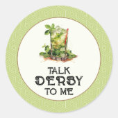 Waterverf Mint Julep Derby Ronde Sticker (Voorkant)