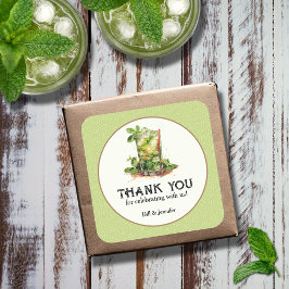 Waterverf Mint Julep Derby Vierkante Sticker