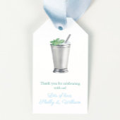 Waterverf Mint Julep Paardenrace Trouwdouche Cadeaulabel