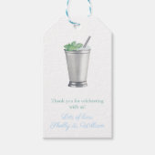 Waterverf Mint Julep Paardenrace Trouwdouche Cadeaulabel (Voorkant)