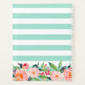Waterverf Mint Stripes Floral Wedding Planner (Achterkant)