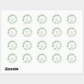 waterverf mintgroene eucalyptus ronde sticker (Vel)