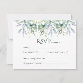 waterverf mintgroene eucalyptus rsvp kaarten