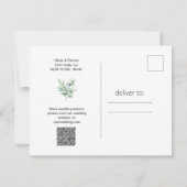 waterverf mintgroene eucalyptus rsvp kaarten (Achterkant)