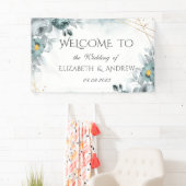 Waterverf Mintgroene Rozen Spandoek (Insitu)