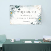 Waterverf Mintgroene Rozen Spandoek (Beurs)