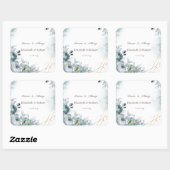 Waterverf Mintgroene Rozen Vierkante Sticker (Vel)