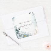 Waterverf Mintgroene Rozen Vierkante Sticker (Envelop)