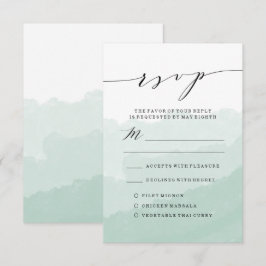 Waterverf mist | Bruiloft RSVP Kaart