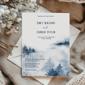 Waterverf mistige bos huwelijksuitnodiging kaart