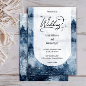 Waterverf mistige bos huwelijksuitnodiging kaart