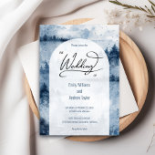 Waterverf mistige bos huwelijksuitnodiging kaart