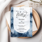 Waterverf mistige bos huwelijksuitnodiging kaart