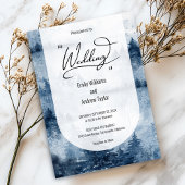 Waterverf mistige bos huwelijksuitnodiging kaart