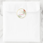 Waterverf Mistletoe | Aangepaste feestdag Ronde Sticker (Tas)