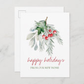 Waterverf Mistletoe Aankondigingskaart (Voorkant / Achterkant)