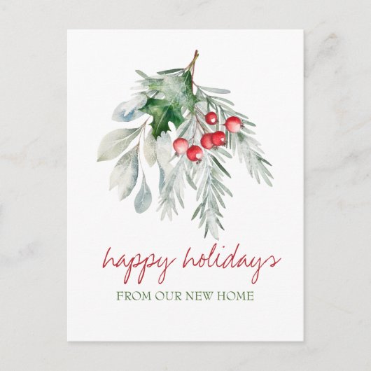 Waterverf Mistletoe Aankondigingskaart (Voorkant)