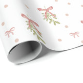 Waterverf Mistletoe Boog Kerst Inpakpapier (Rol Hoek)