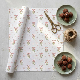 Waterverf Mistletoe Boog Kerst Inpakpapier