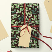 Waterverf Mistletoe Elegant Bruin Bloemenvakantie Cadeaupapier
