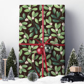 Waterverf Mistletoe Elegant Bruin Bloemenvakantie Cadeaupapier