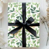 Waterverf Mistletoe Elegant Green Floral Holiday Cadeaupapier