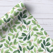 Waterverf Mistletoe Elegant Green Floral Holiday Cadeaupapier