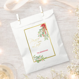 Waterverf Mistletoe & Gold | Aangepaste feestdag Bedankzakje