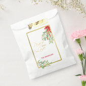 Waterverf Mistletoe & Gold | Aangepaste feestdag Bedankzakje (Gezegeld)