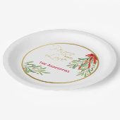 Waterverf Mistletoe & Gold | Aangepaste feestdag Papieren Bordje (Gekanteld)