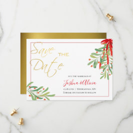 Waterverf Mistletoe & Gold | Vakantieduur Save The Date