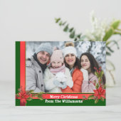 Waterverf Mistletoe Green Lijst kerstfoto Feestdagenkaart (Staand voorkant)