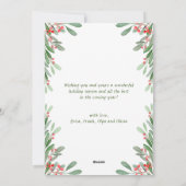 Waterverf Mistletoe Holly Berry Kerstmis 2 FOTO Feestdagenkaart (Achterkant)