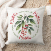 Waterverf Mistletoe Hulst Bessen Kerstmis Kussen (Deken)
