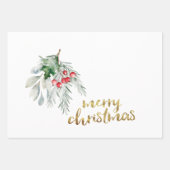 Waterverf Mistletoe Inpakpapier Vel (Voorkant)