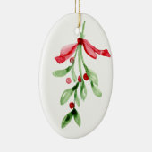 Waterverf Mistletoe - Keramische kerstversiering Keramisch Ornament (Rechts)