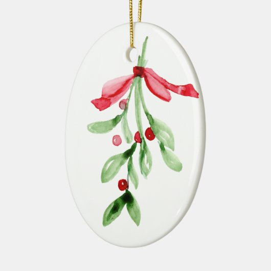 Waterverf Mistletoe - Keramische kerstversiering Keramisch Ornament (Links)