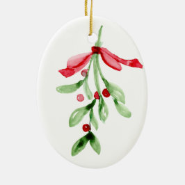 Waterverf Mistletoe - Keramische kerstversiering Keramisch Ornament