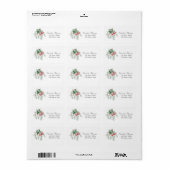 Waterverf Mistletoe Kerst Etiket (Full Sheet)