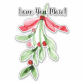Waterverf Mistletoe - Kerst Vinyl Sticker (Voorkant)