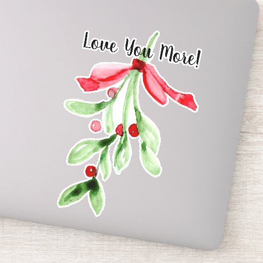 Waterverf Mistletoe - Kerst Vinyl Sticker (Detail)