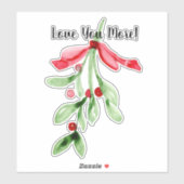 Waterverf Mistletoe - Kerst Vinyl Sticker (Vel)