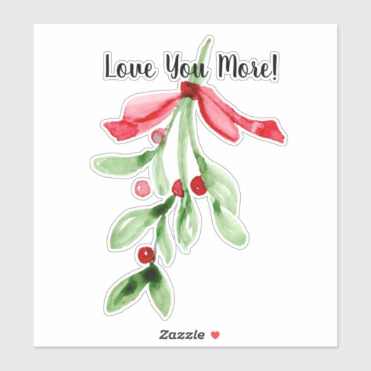 Waterverf Mistletoe - Kerst Vinyl Sticker (Vel)