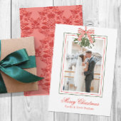 Waterverf Mistletoe Kerstfoto Feestdagenkaart