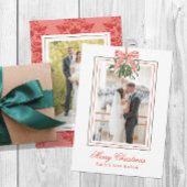 Waterverf Mistletoe Kerstfoto Feestdagenkaart