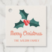 Waterverf mistletoe kerststicker bedankjes labels (Voorkant)