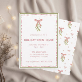 Waterverf Mistletoe Kerstvakantie Open Huis Kaart
